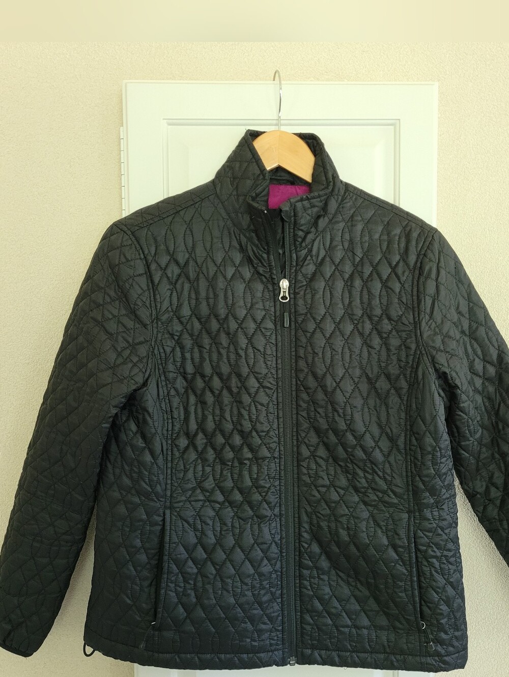 Lands' End Black Quilted Insulated Jacket Size S Petite 6-8